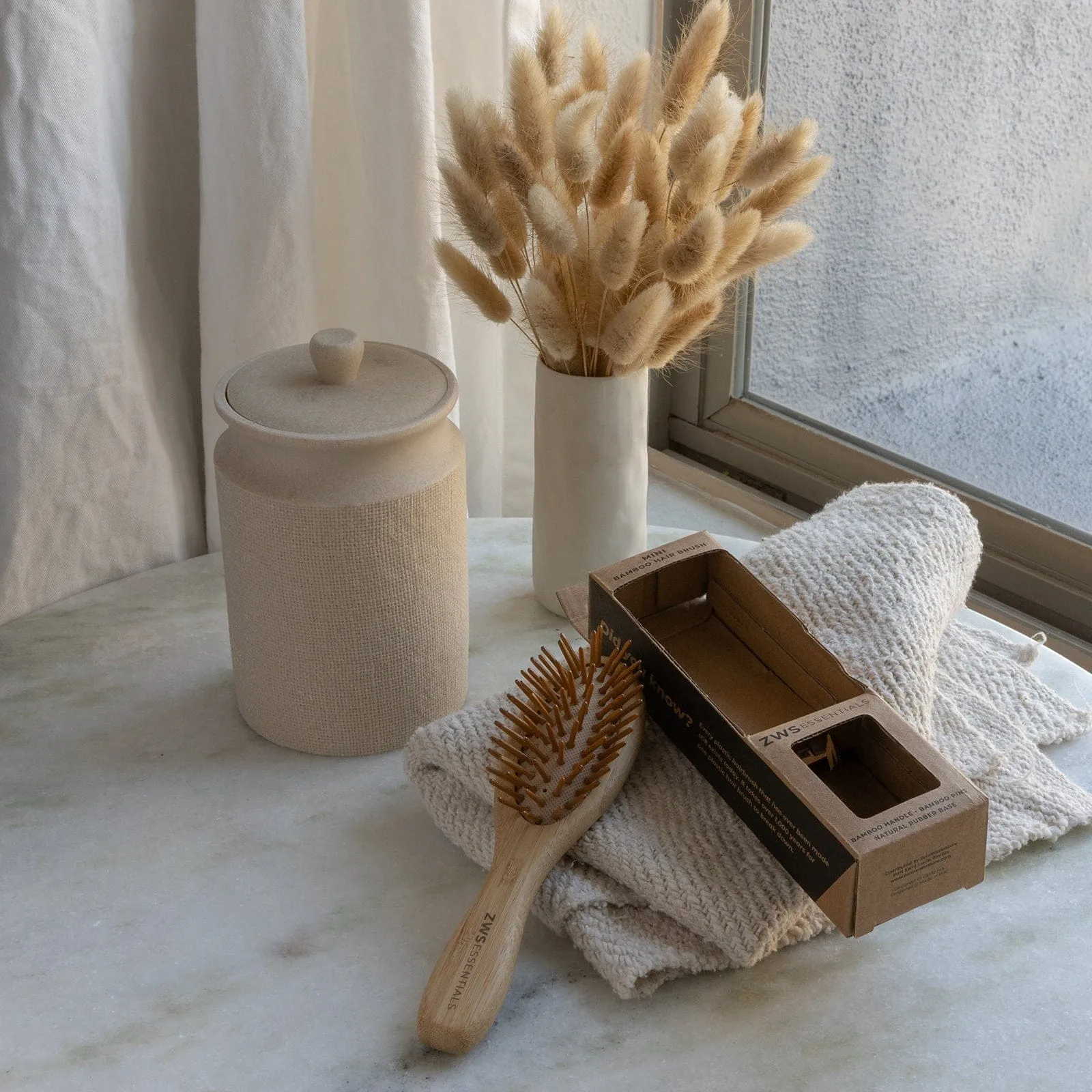 Mini Bamboo Hair Brush - Zero Waste Hair Brush. 100% Bamboo. Plastic Free. Compostable