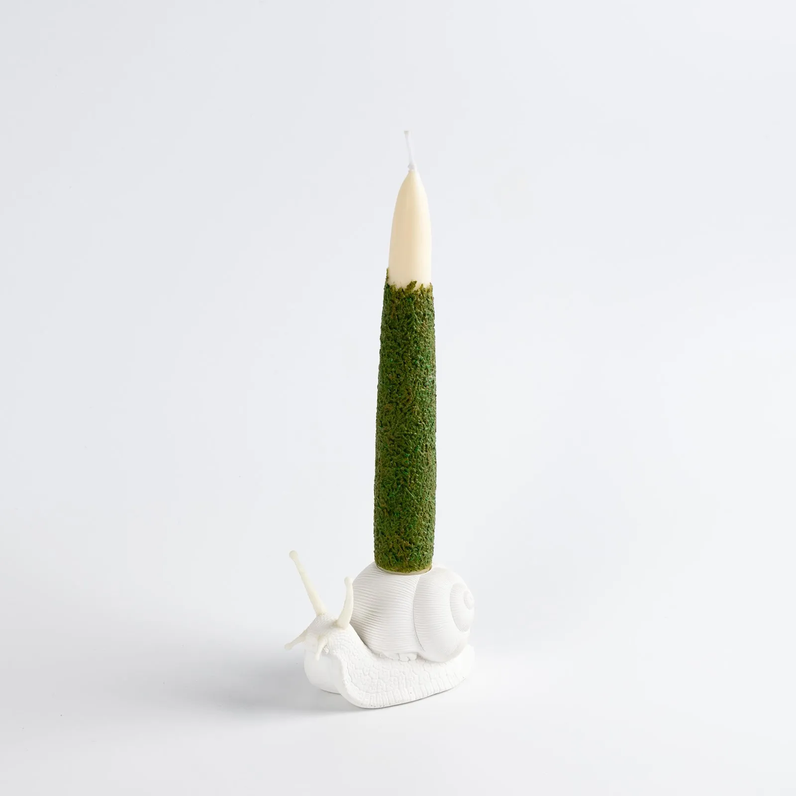 Moss Taper Scented Candle & Snail Candle Holder Set for Home Decoration Crafts Arts