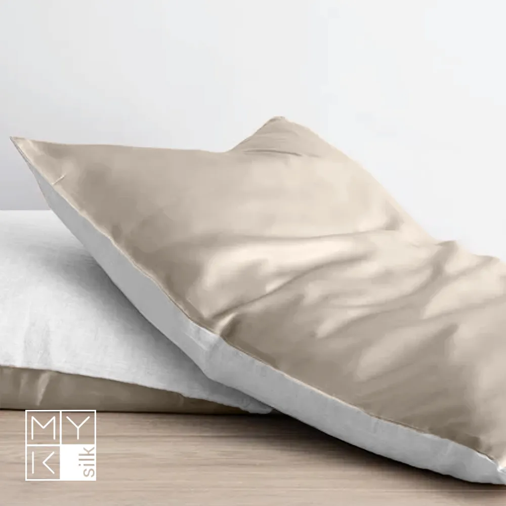Natural Mulberry Silk Pillowcase with Cotton Underside (19 Momme)