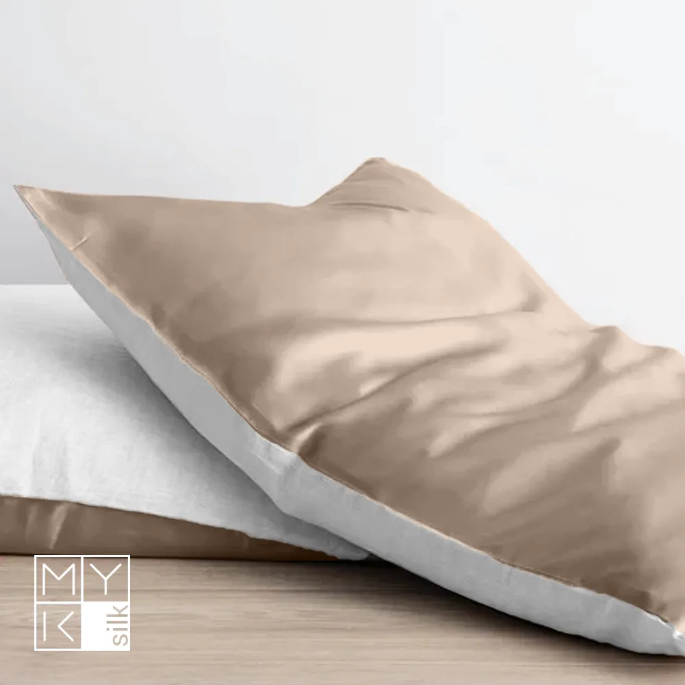 Natural Mulberry Silk Pillowcase with Cotton Underside (19 Momme)