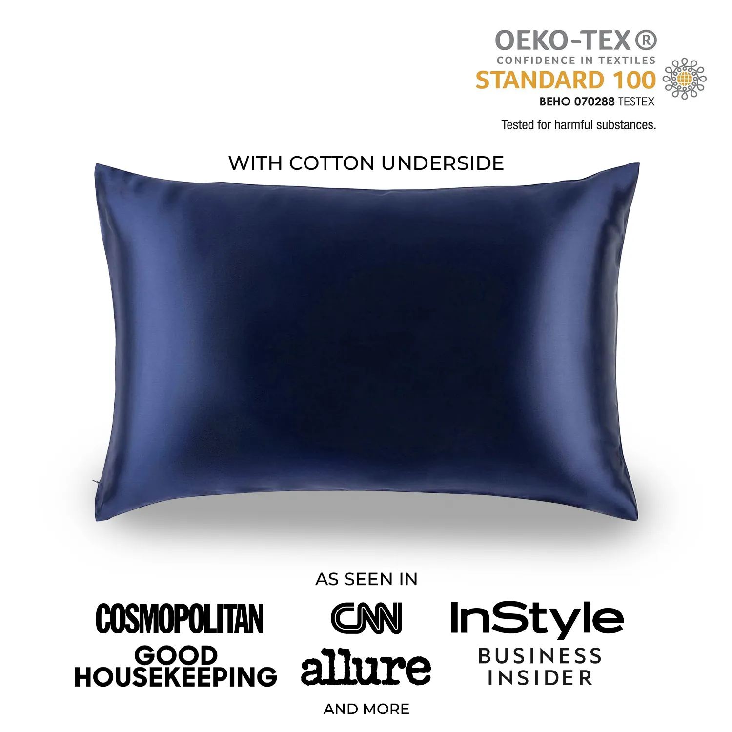 Natural Mulberry Silk Pillowcase with Cotton Underside (19 Momme)