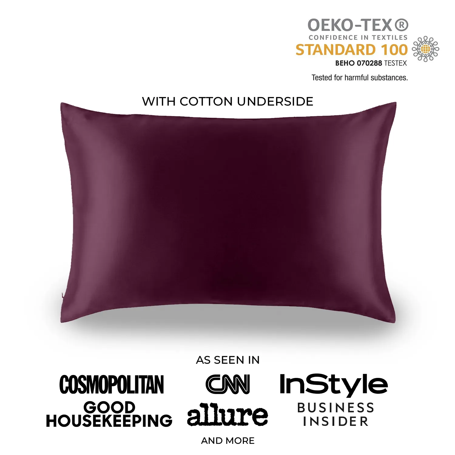 Natural Mulberry Silk Pillowcase with Cotton Underside (19 Momme)