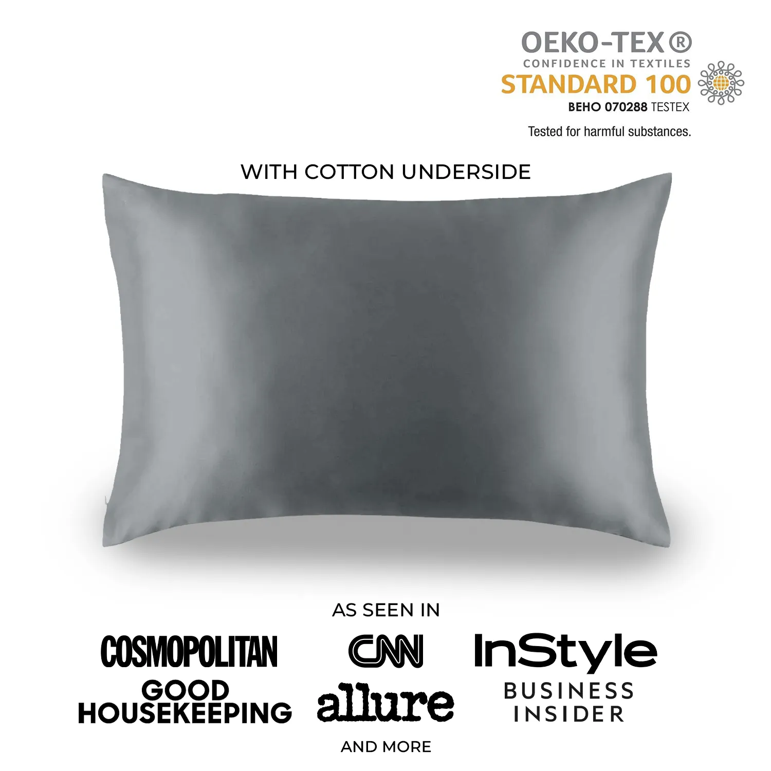 Natural Mulberry Silk Pillowcase with Cotton Underside (19 Momme)