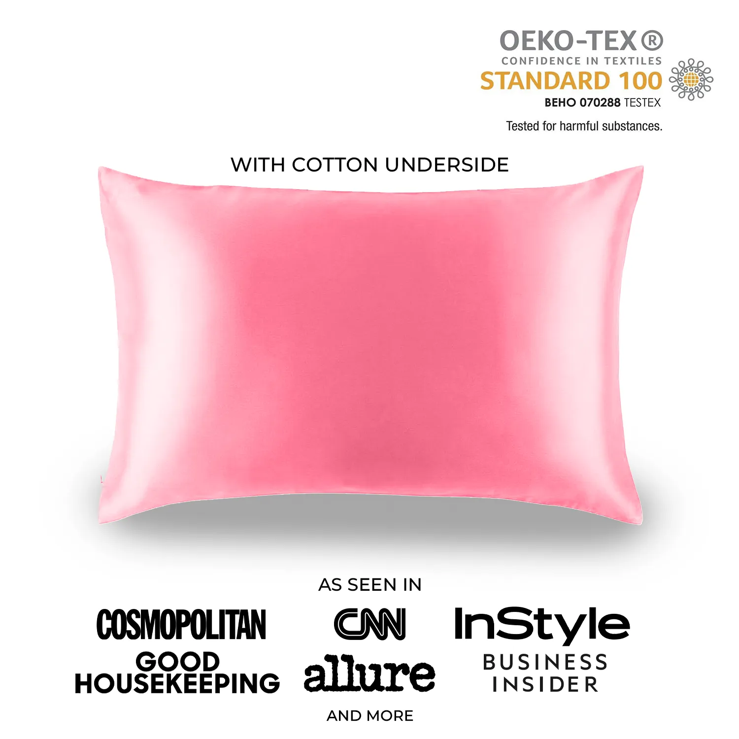Natural Mulberry Silk Pillowcase with Cotton Underside (19 Momme)