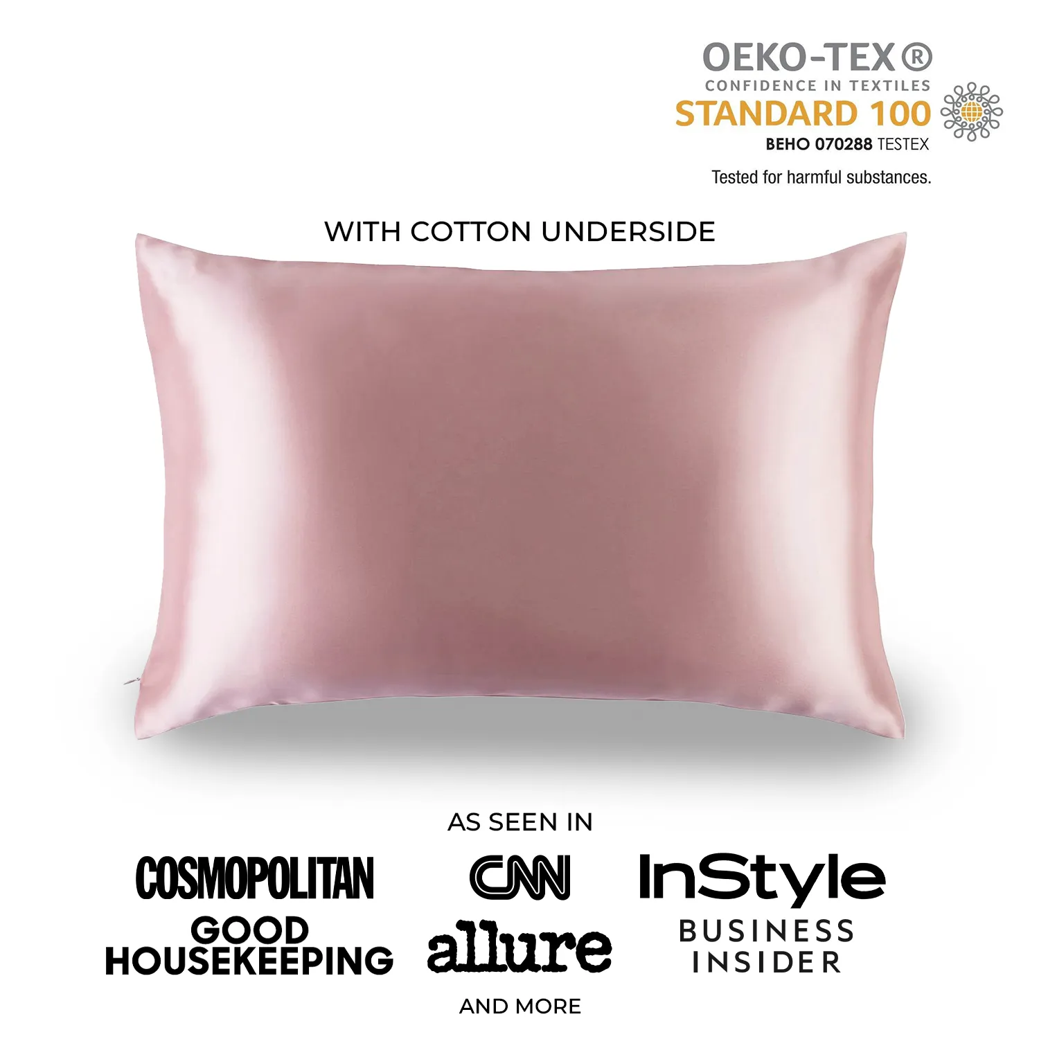 Natural Mulberry Silk Pillowcase with Cotton Underside (19 Momme)