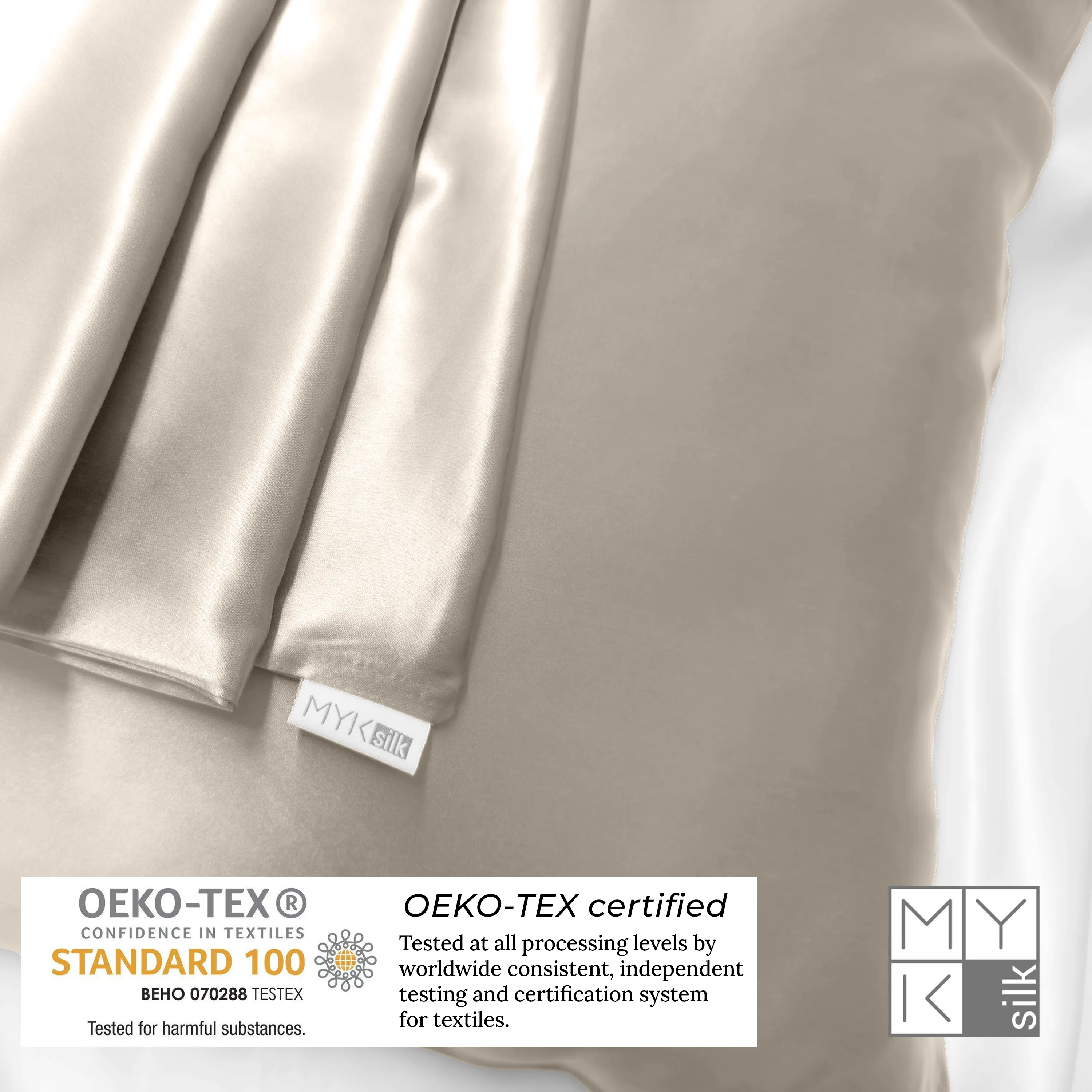 Natural Mulberry Silk Pillowcase with Cotton Underside (19 Momme)
