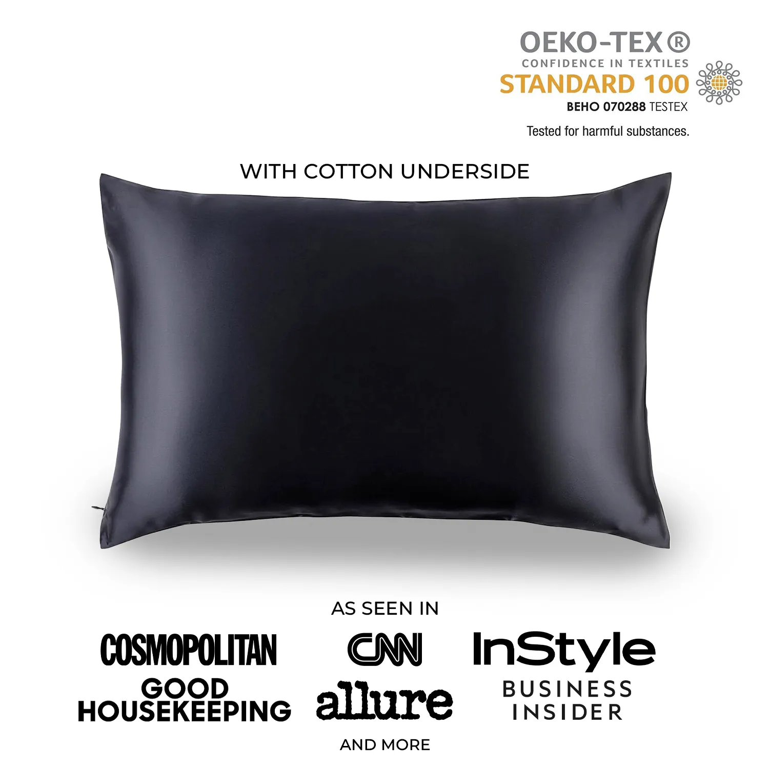 Natural Mulberry Silk Pillowcase with Cotton Underside (19 Momme)