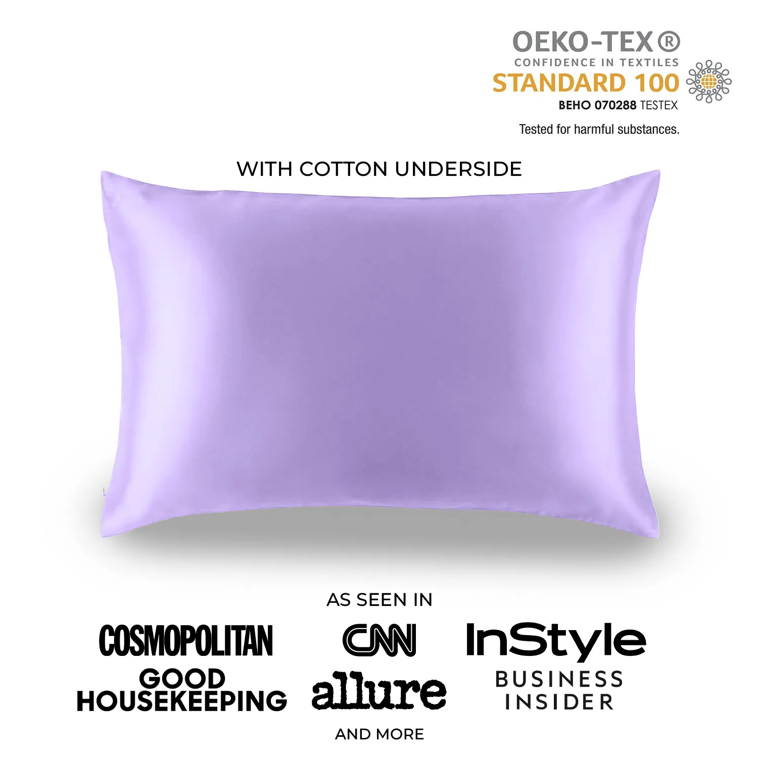 Natural Mulberry Silk Pillowcase with Cotton Underside (19 Momme)