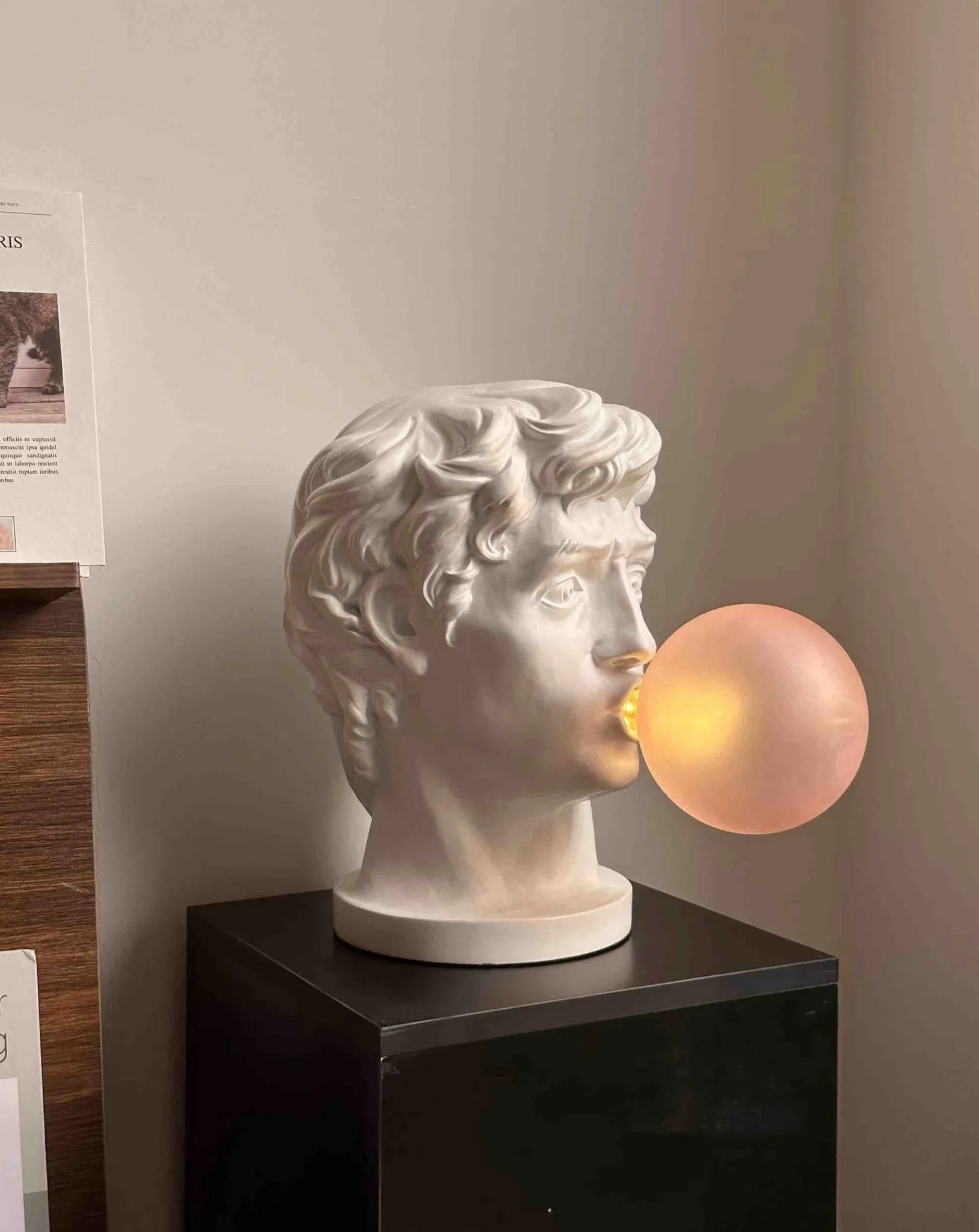 Naughty David Popping Gum Modern Designer Table Lamp - Cute Funny Decorative Bedside Lamp