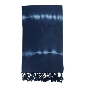 Navy Tie Dye Turkish Beach Towel by SLATE   SALT