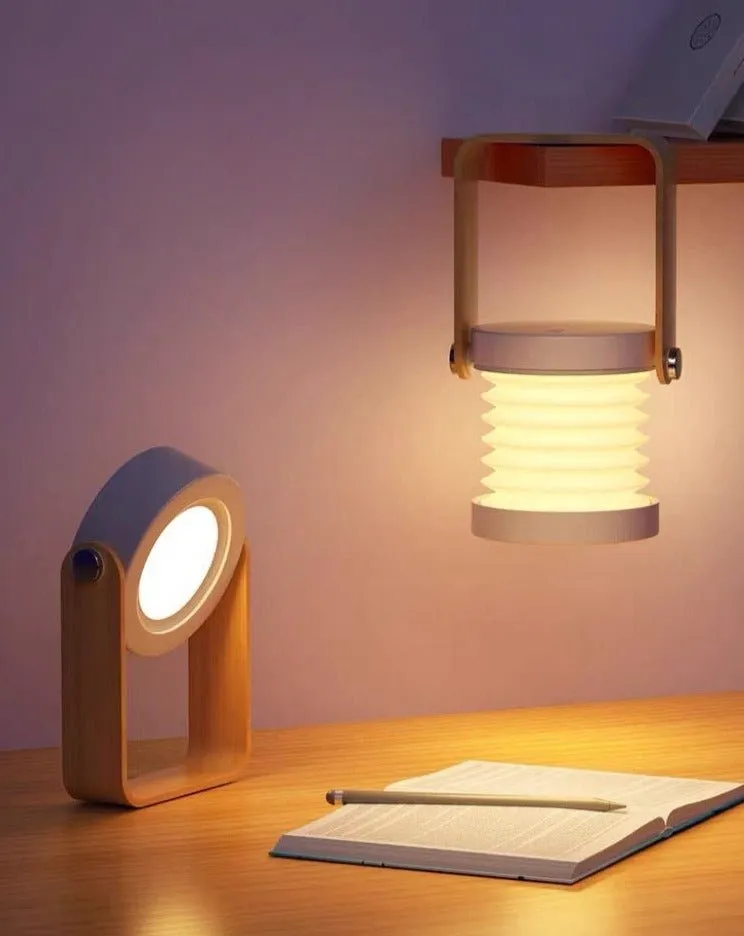 Nordic Foldable Portable Lantern Bedside Table Lamp. Dimmable Nursery Emergency Light