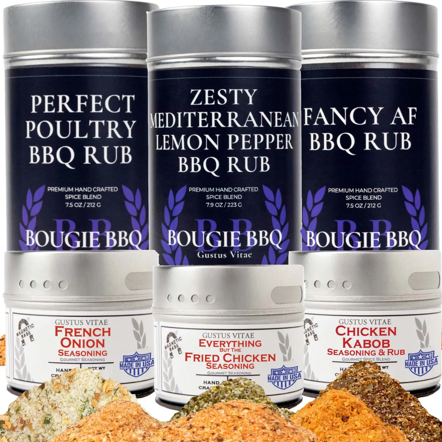 Perfect For Poultry | Complete 6 Pack Collection | Gourmet Seasonings and Rubs For Chicken. Duck. Turkey. and Wild Game by Gustus Vitae