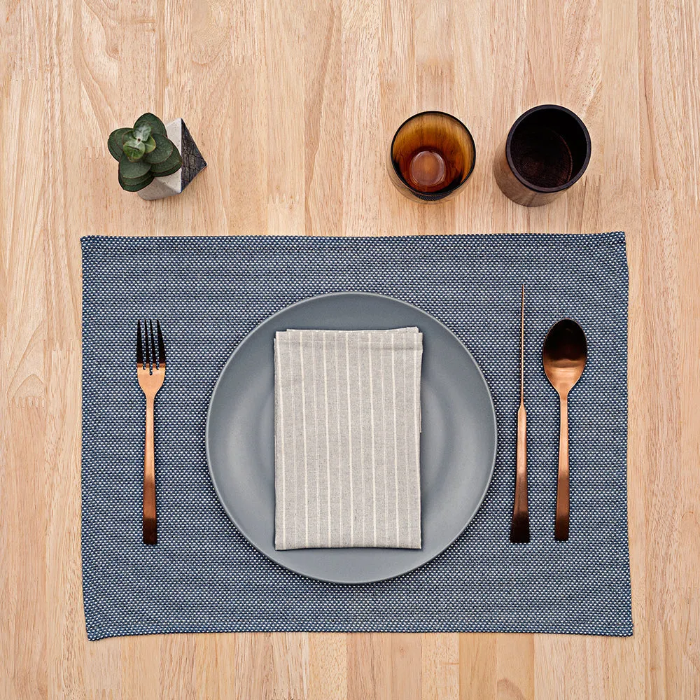 Placemats & Napkins Bundle:  Blue Placemats   Cloth Napkins / Set of 4