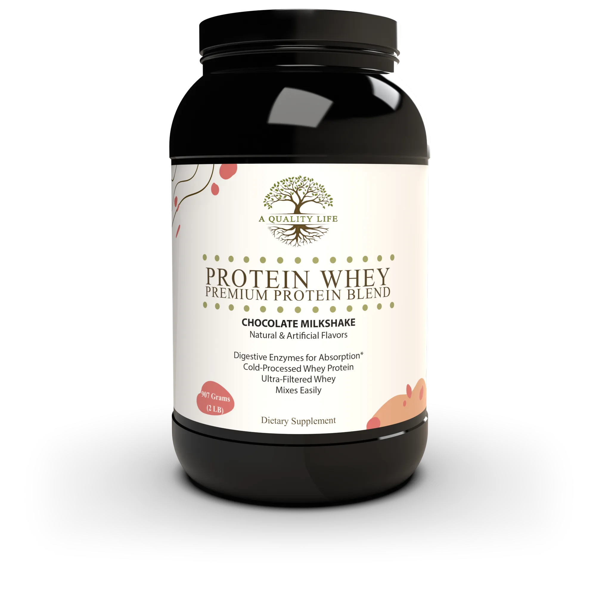 Protein Whey Premium Protein Blend Chocolate Milkshake by A Quality Life Nutrition