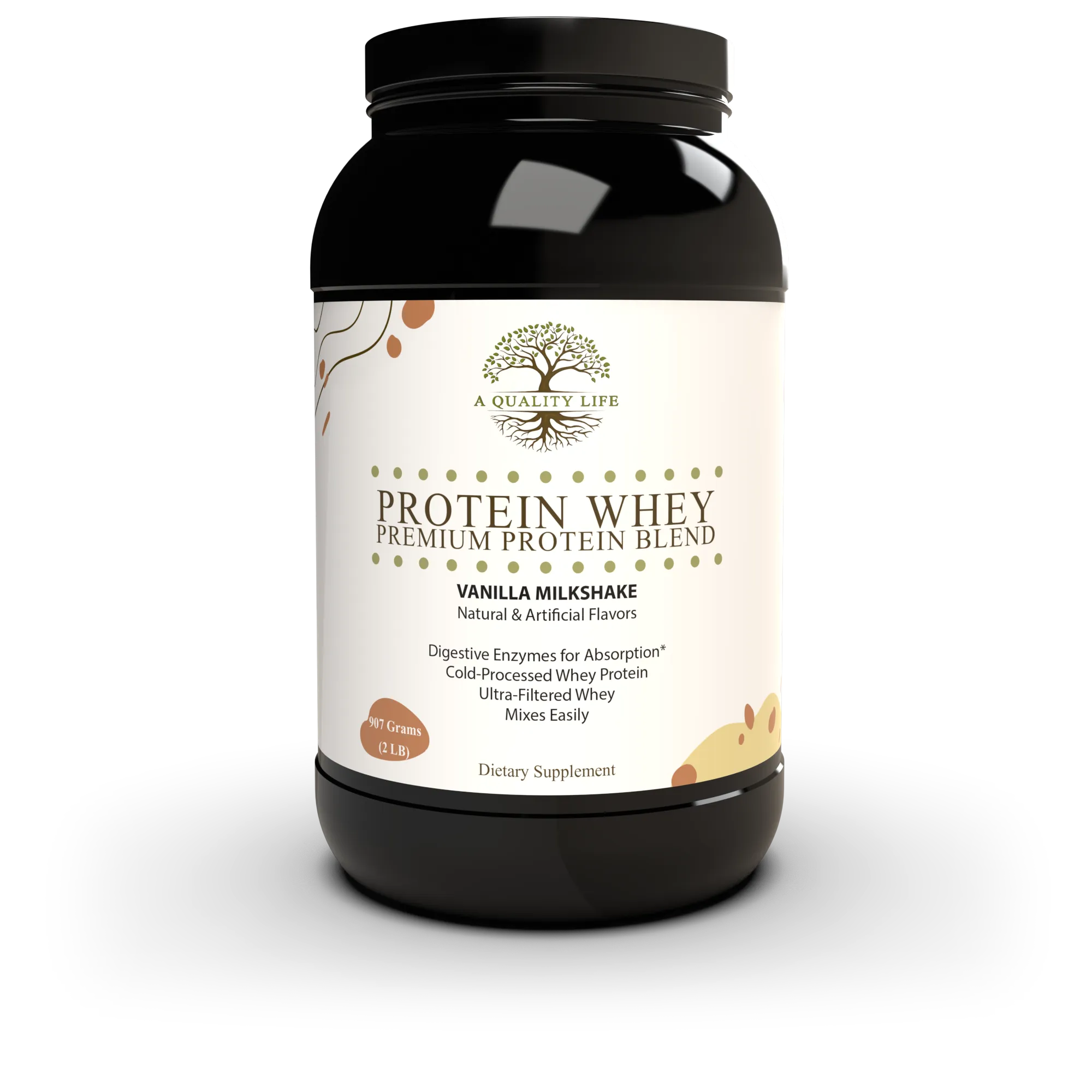 Protein Whey Premium Protein Blend Vanilla Milkshake by A Quality Life Nutrition