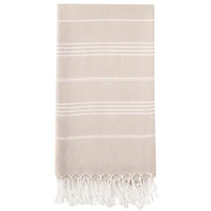 Pure Series Sustainable Turkish Towel Beige by Hilana Upcycled Cotton