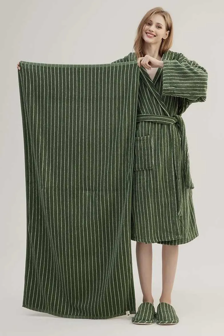 Retro Soft 100% Long-stapled Cotton Striped Bath Towel