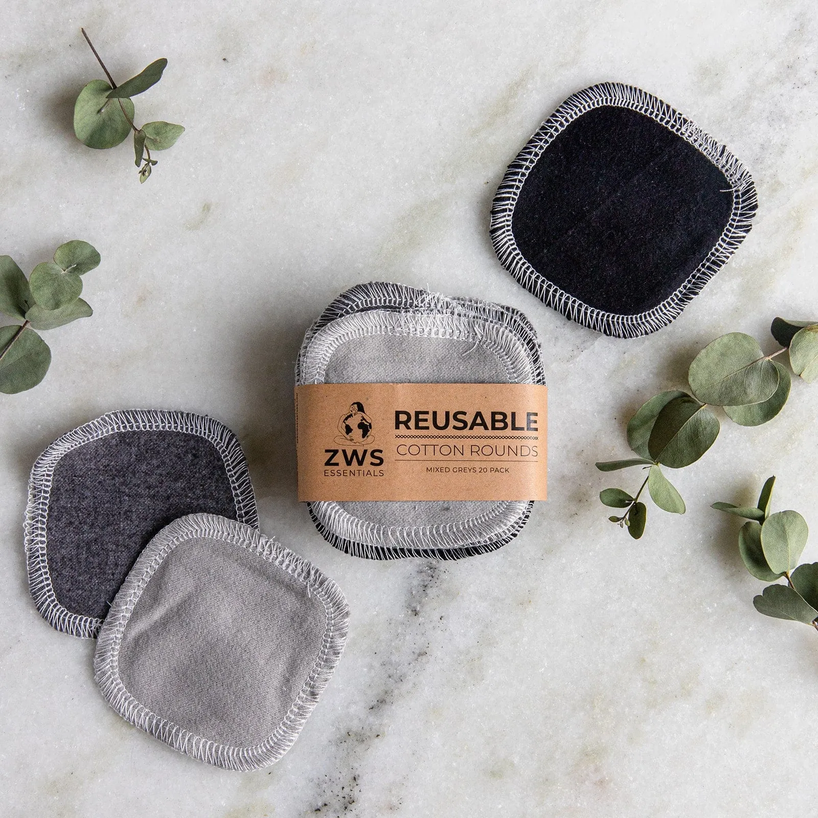 Reusable Facial Rounds - Reusable Cotton Pads. 100% Organic Cotton. Multiple Colors. 20 Pack