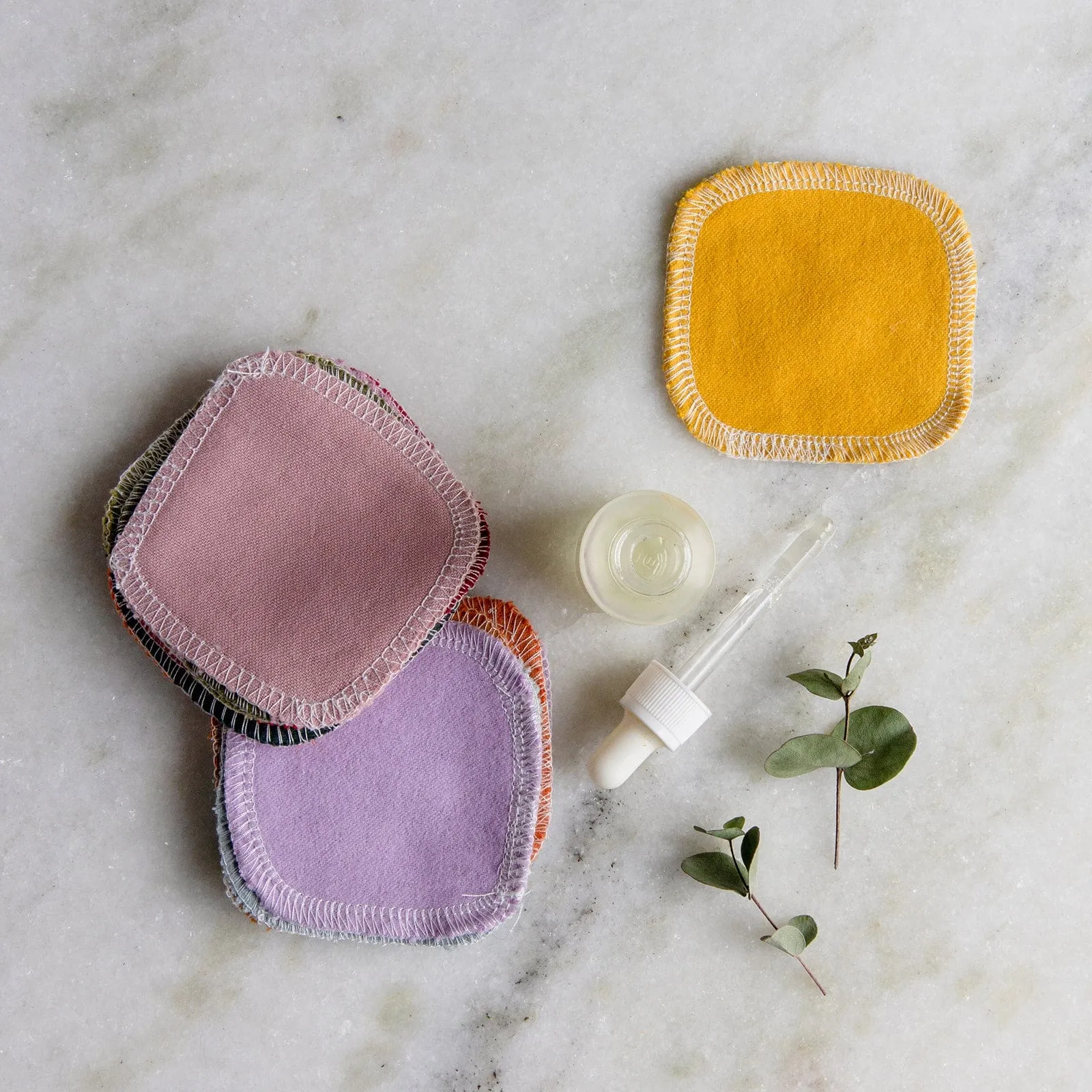 Reusable Facial Rounds - Reusable Cotton Pads. 100% Organic Cotton. Multiple Colors. 20 Pack