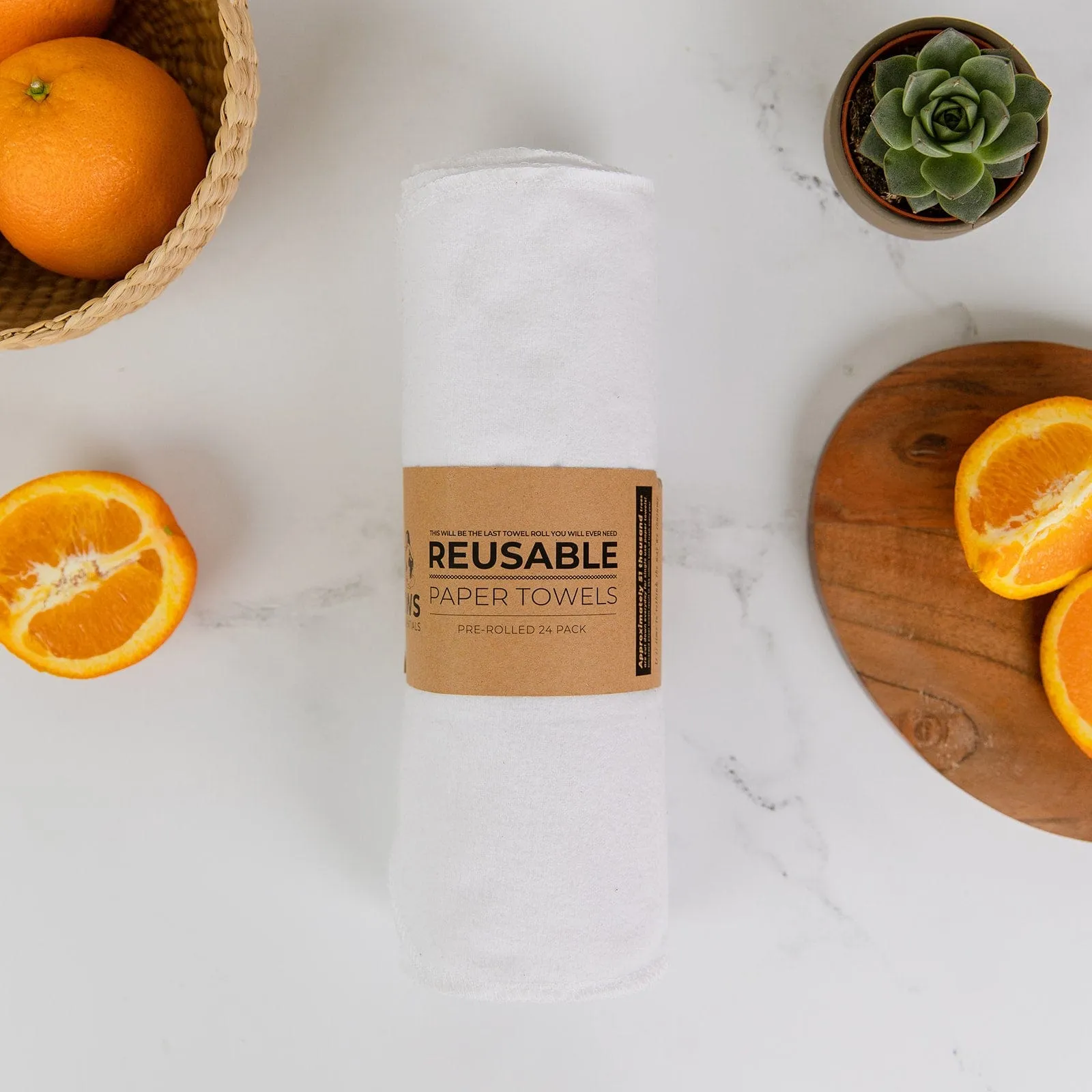 Reusable Paper Towels - 100% Organic Cotton. 12 or 24 Pack