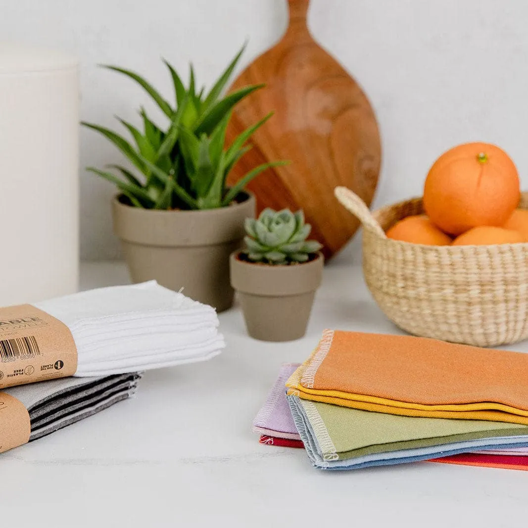 Reusable Paper Towels - 100% Organic Cotton. 12 or 24 Pack