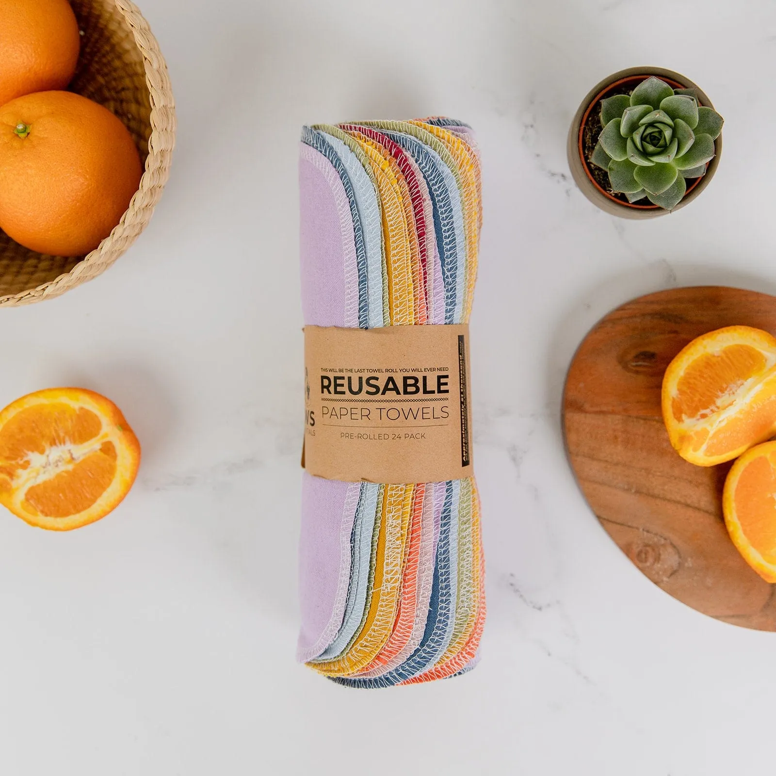 Reusable Paper Towels - 100% Organic Cotton. 12 or 24 Pack