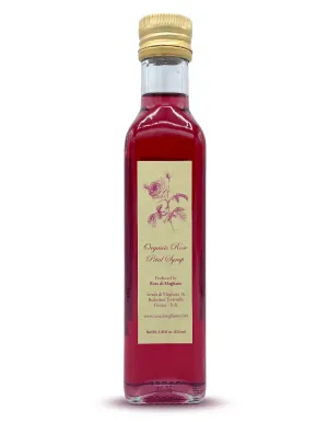 Rose Syrup. Certified Organic - 8.5 oz (250mL)