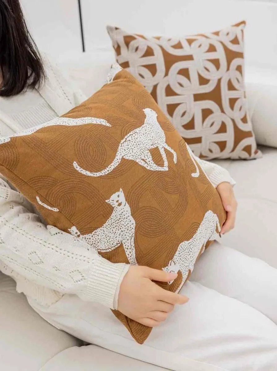 Safari Decorative Terracotta Throw Pillowcase. Earthy Tone Modern Fall Decors