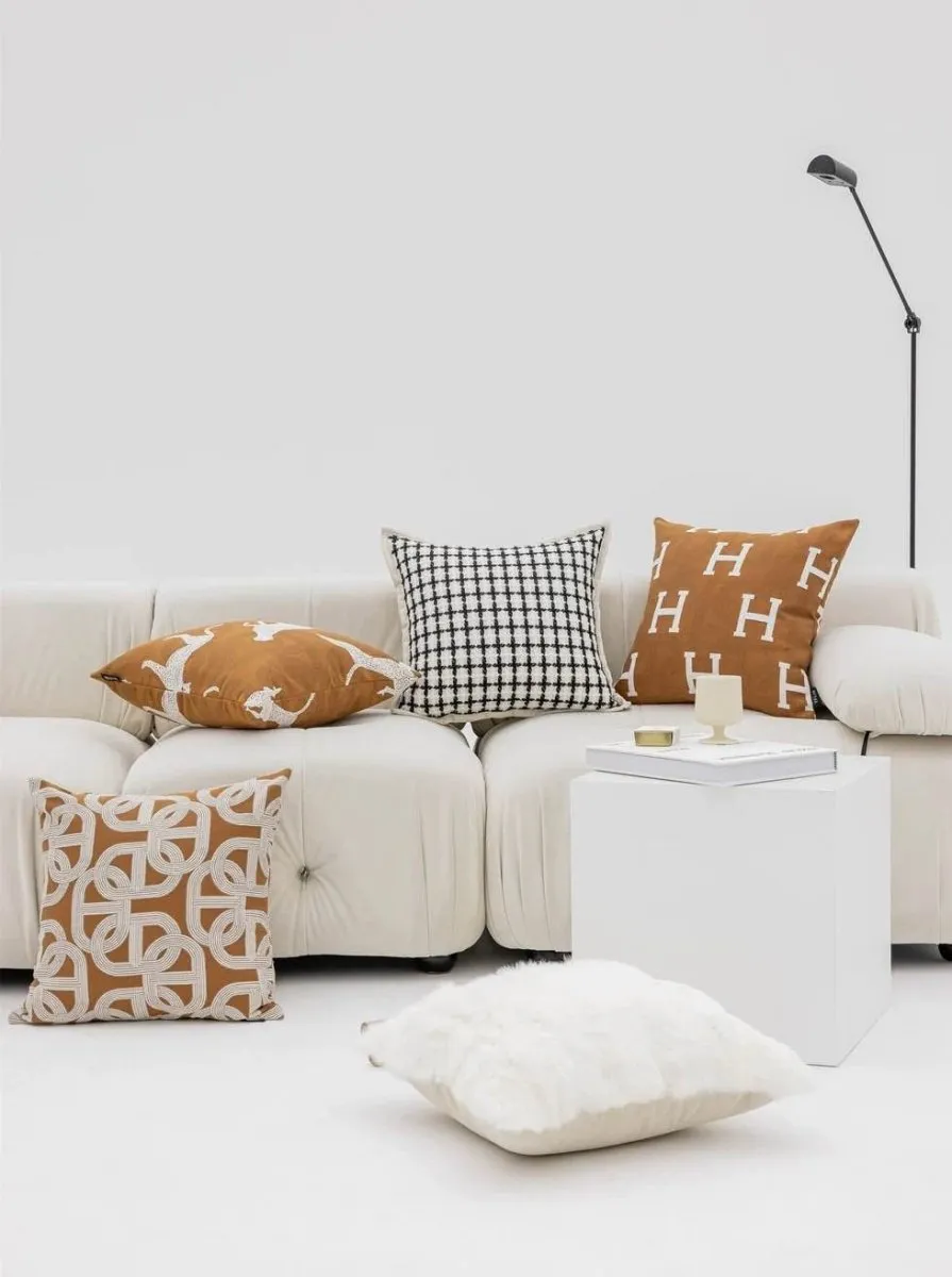 Safari Decorative Terracotta Throw Pillowcase. Earthy Tone Modern Fall Decors