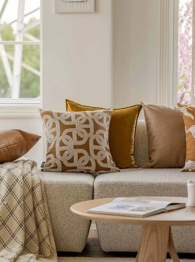 Safari Decorative Terracotta Throw Pillowcase. Earthy Tone Modern Fall Decors
