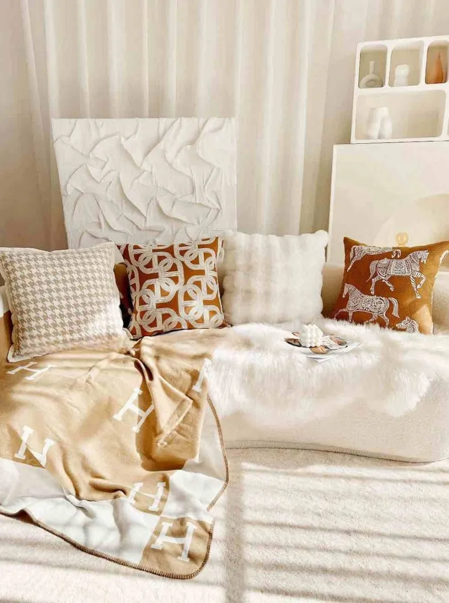 Safari Decorative Terracotta Throw Pillowcase. Earthy Tone Modern Fall Decors
