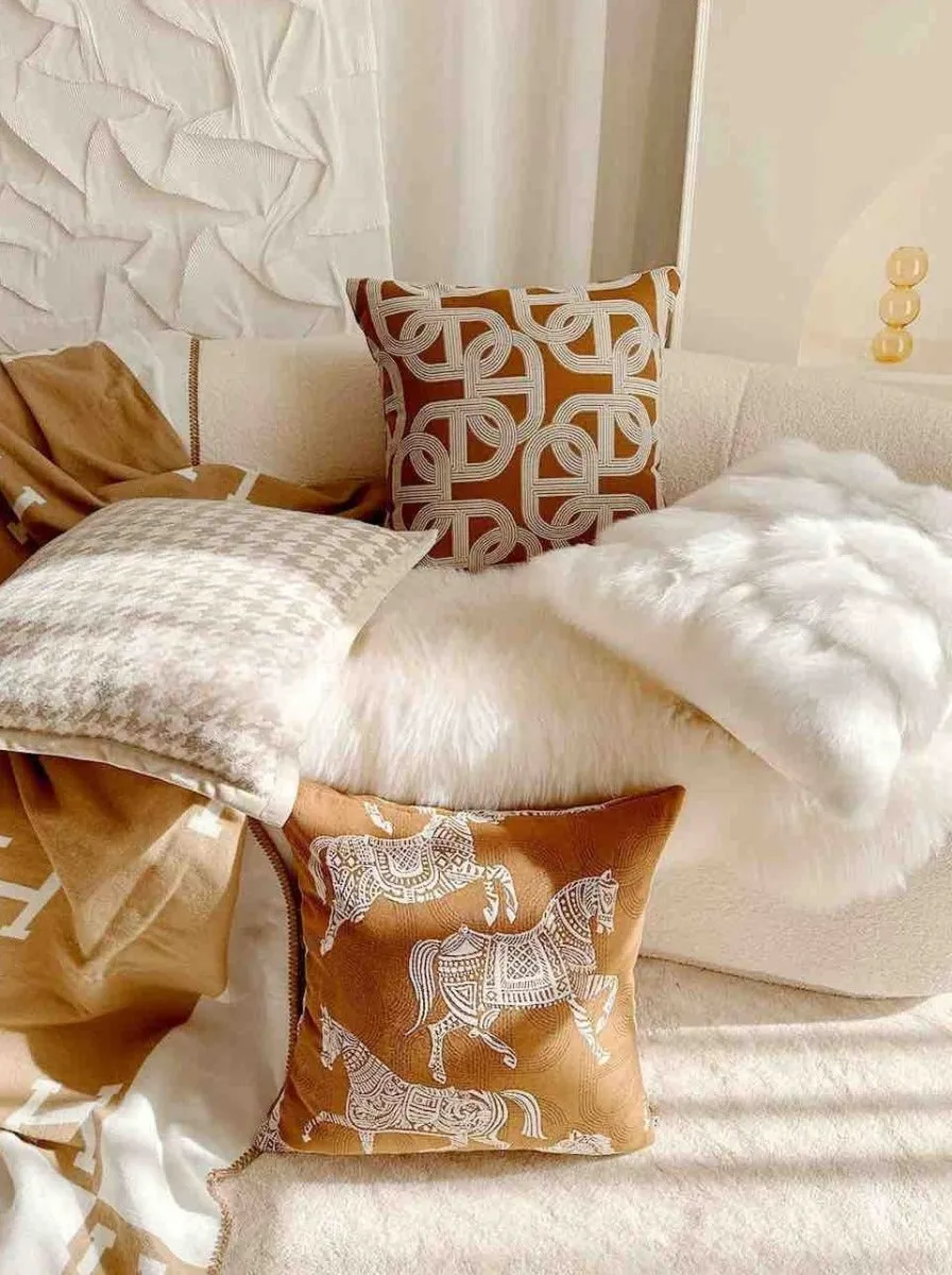 Safari Decorative Terracotta Throw Pillowcase. Earthy Tone Modern Fall Decors