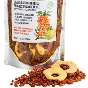 Sea Buckthorn Berries with Apple Slices  A Nutrient-Packed Superfood (200 g)
