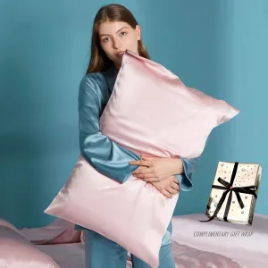 Silky Gift Box: 6A Grade 100% Organic Mulberry Silk Pillowcase Set of 2 Pcs - 30 Momme. Pure Silk on Both Sides
