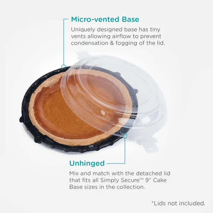 Simply Secure 9 Pie Base. Licorice. PLA. 120/Case