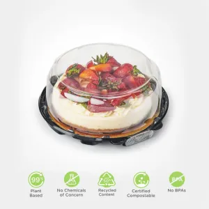 Simply Secure Domed Lid for BXX01760 Cake Base. Crystal Clear. PLA. 125/Case
