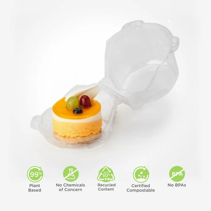 Single 3.75 Dessert Package. Crystal Clear. PLA. 300/Case