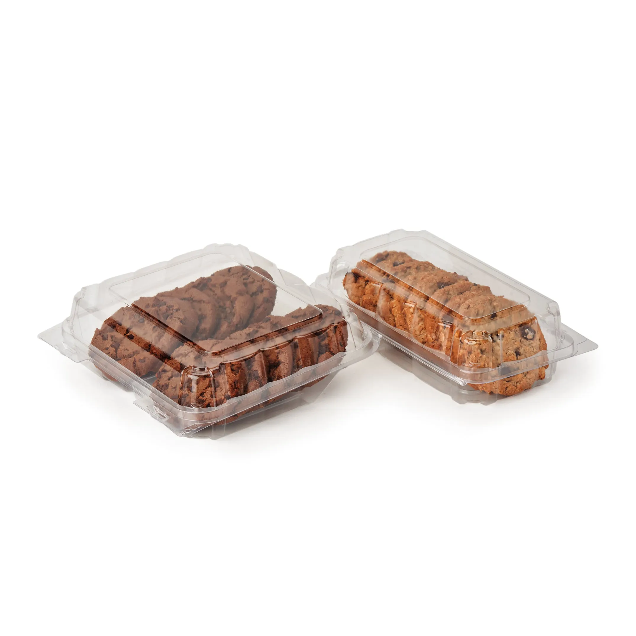 Single Row 3 Cookie. Donut & Sliced Loaf Angled Display Package . Crystal Clear. PLA. 275/Case
