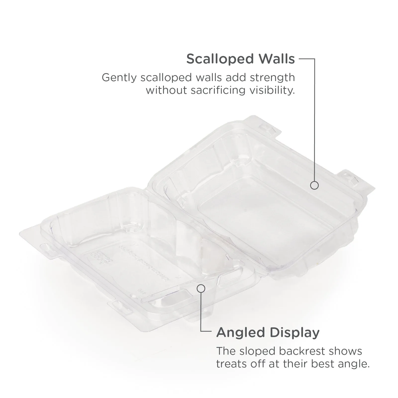 Single Row 3 Cookie. Donut & Sliced Loaf Angled Display Package . Crystal Clear. PLA. 275/Case