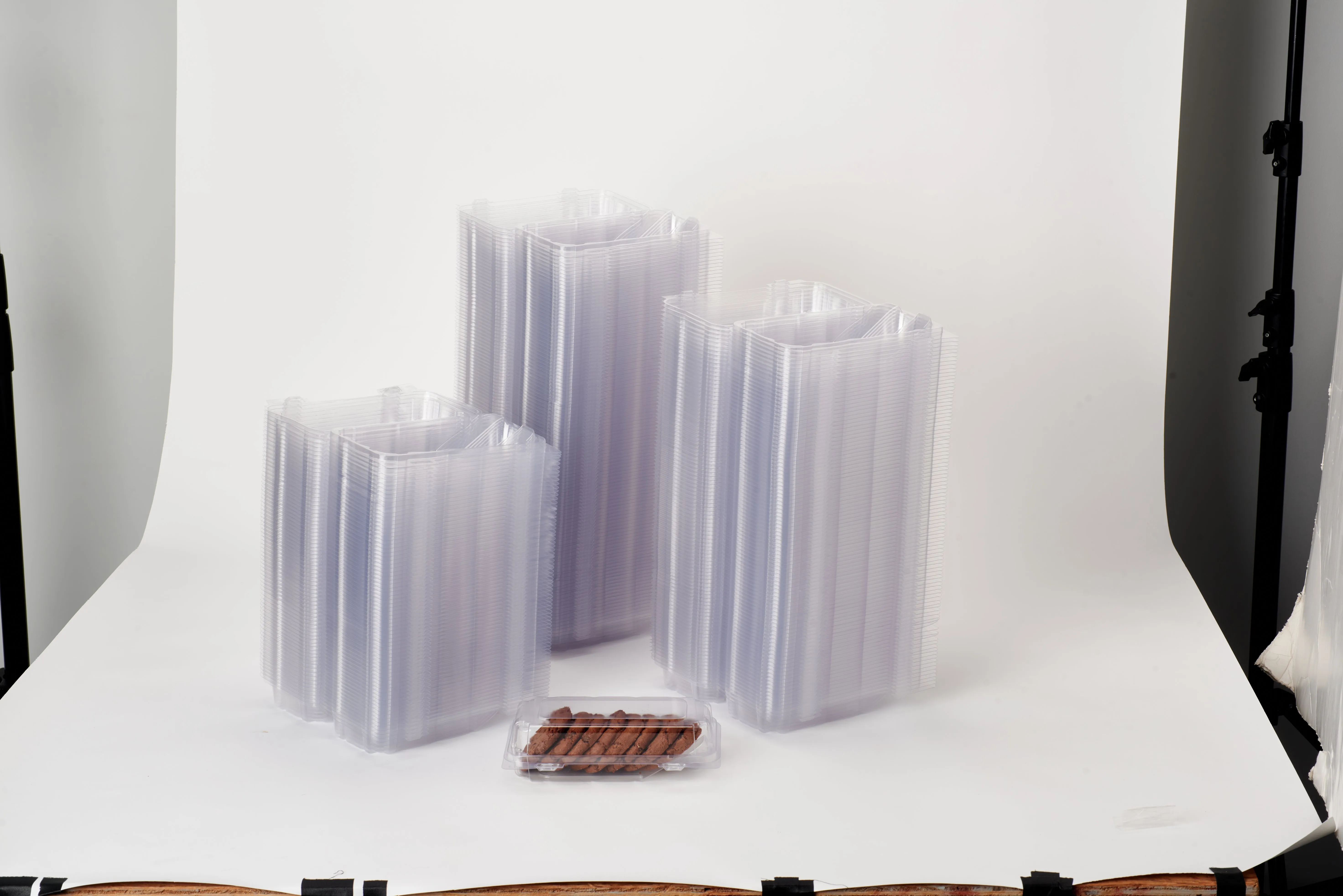Single Row 3 Cookie. Donut & Sliced Loaf Angled Display Package . Crystal Clear. PLA. 275/Case