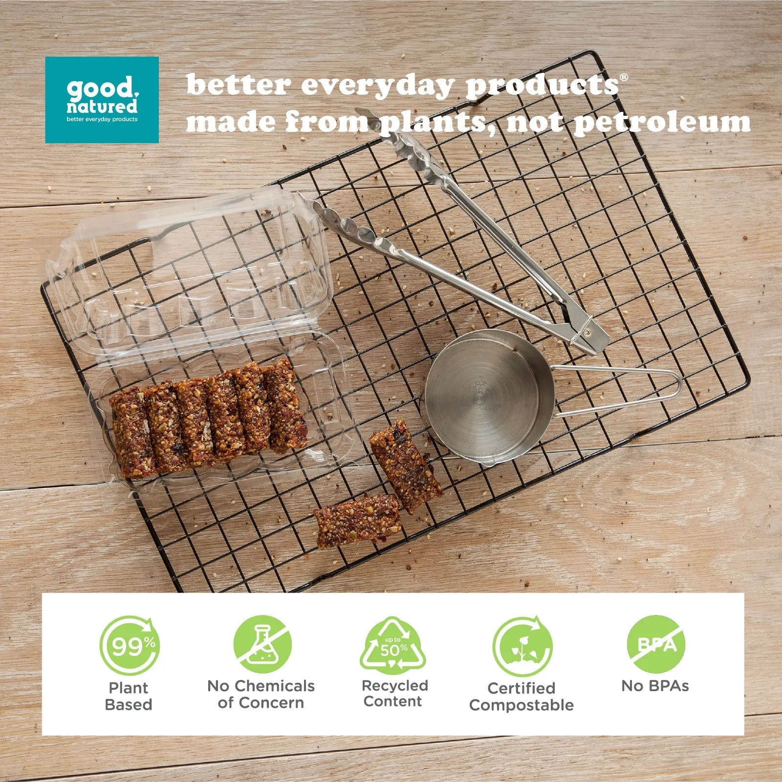 Single Row 6-pack 2.75 Cookie & Bar Tiered Display Package. Crystal Clear. PLA. 275/Case