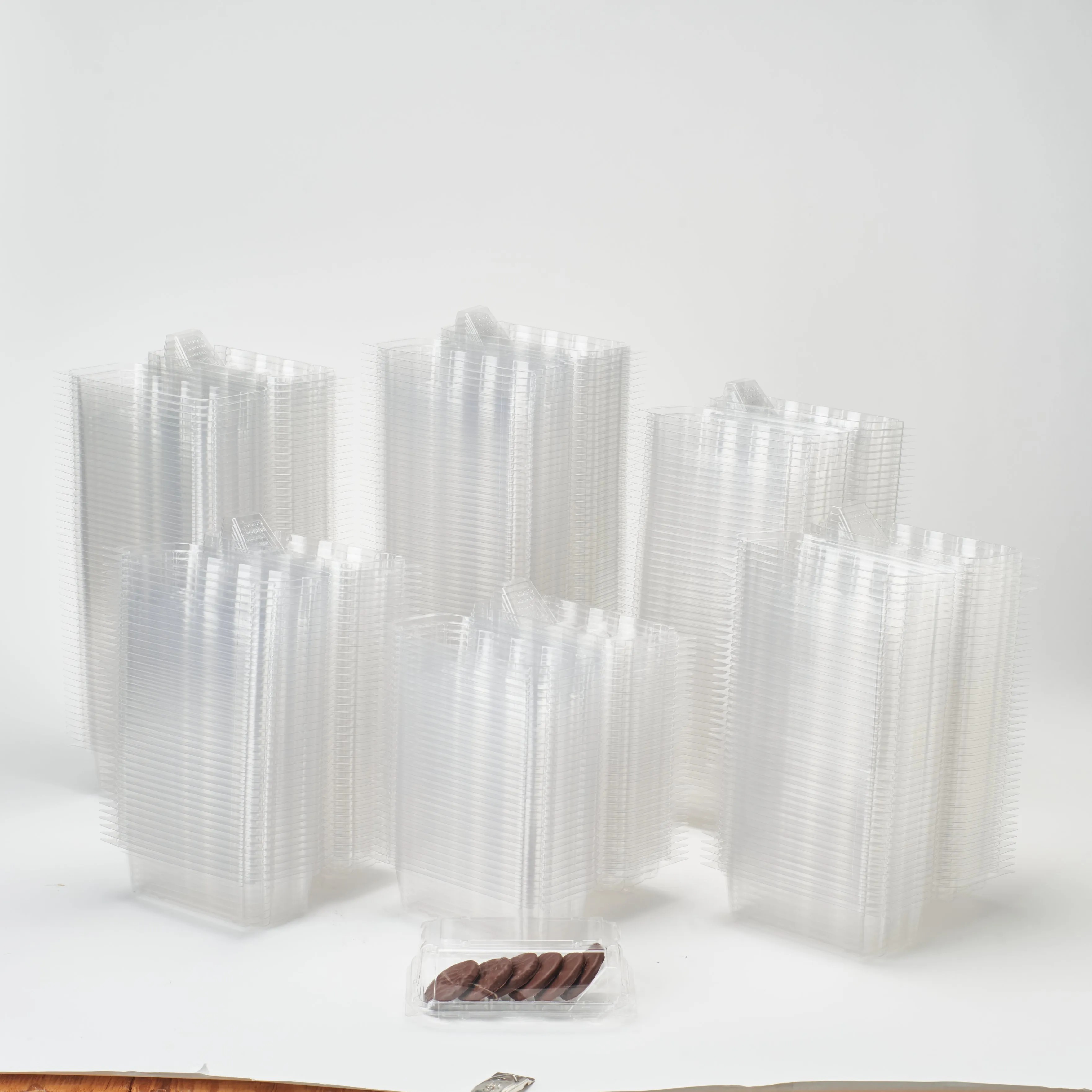 Single Row 6-pack 2.75 Cookie & Bar Tiered Display Package. Crystal Clear. PLA. 275/Case