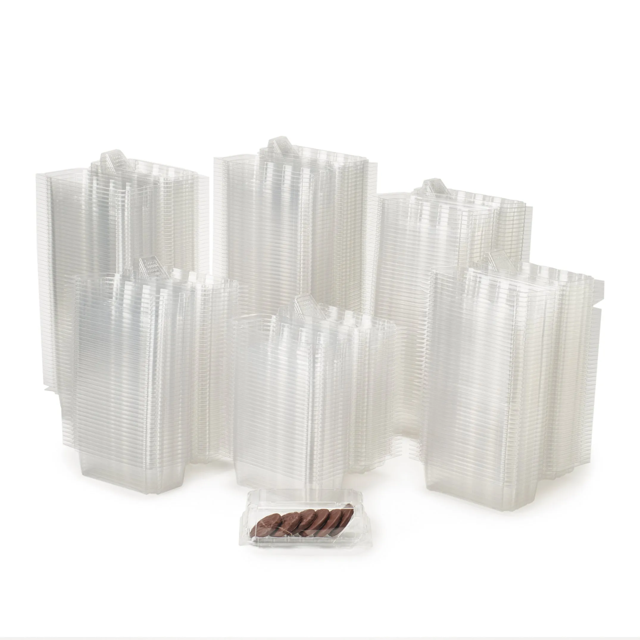 Single Row 6-pack 2.75 Cookie & Bar Tiered Display Package. Crystal Clear. PLA. 275/Case