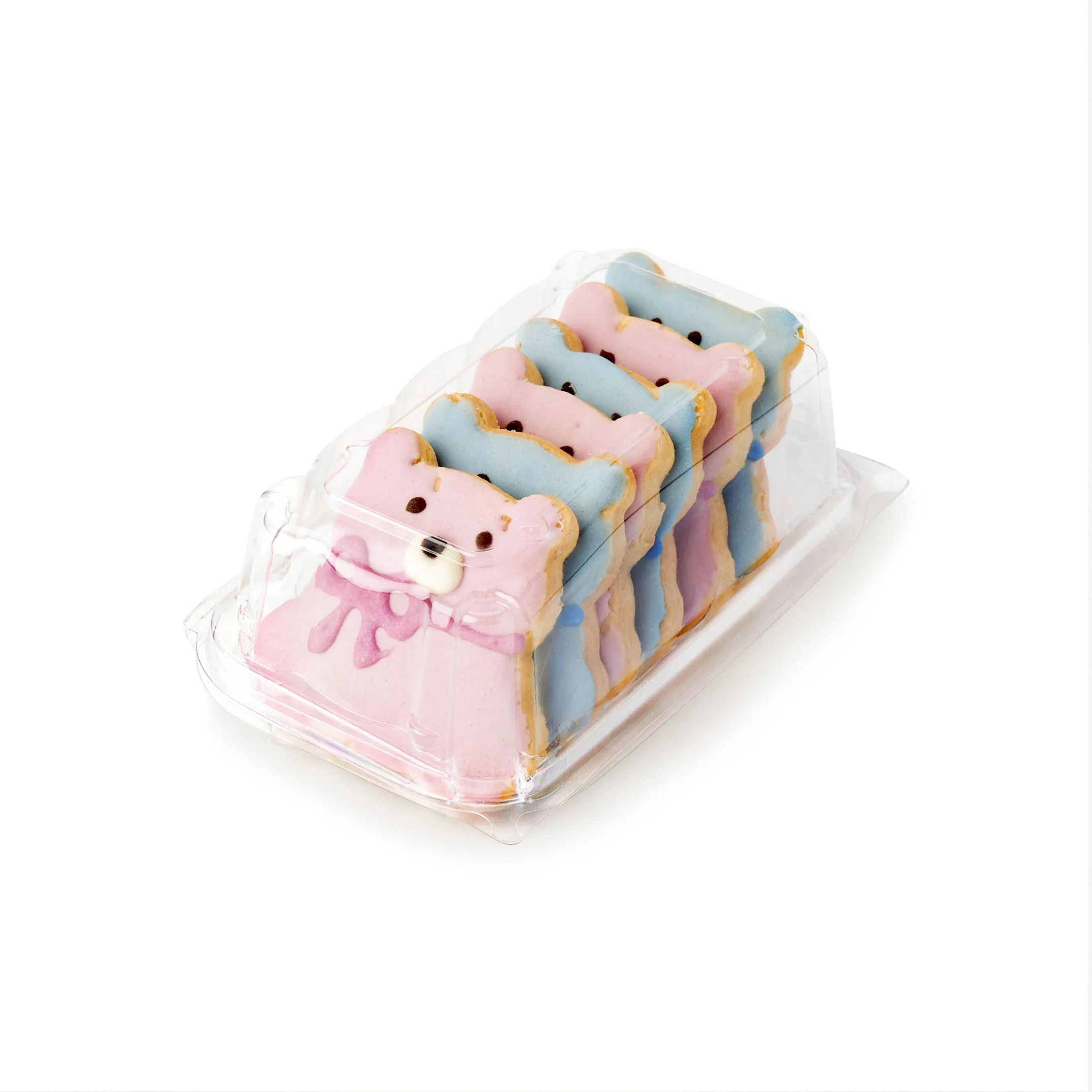 Single Row 6-pack 2.75 Cookie & Bar Tiered Display Package. Crystal Clear. PLA. 275/Case