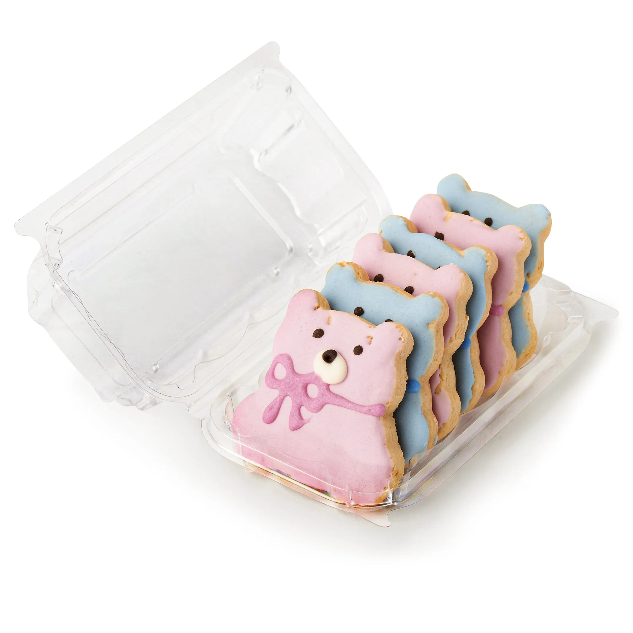 Single Row 6-pack 2.75 Cookie & Bar Tiered Display Package. Crystal Clear. PLA. 275/Case