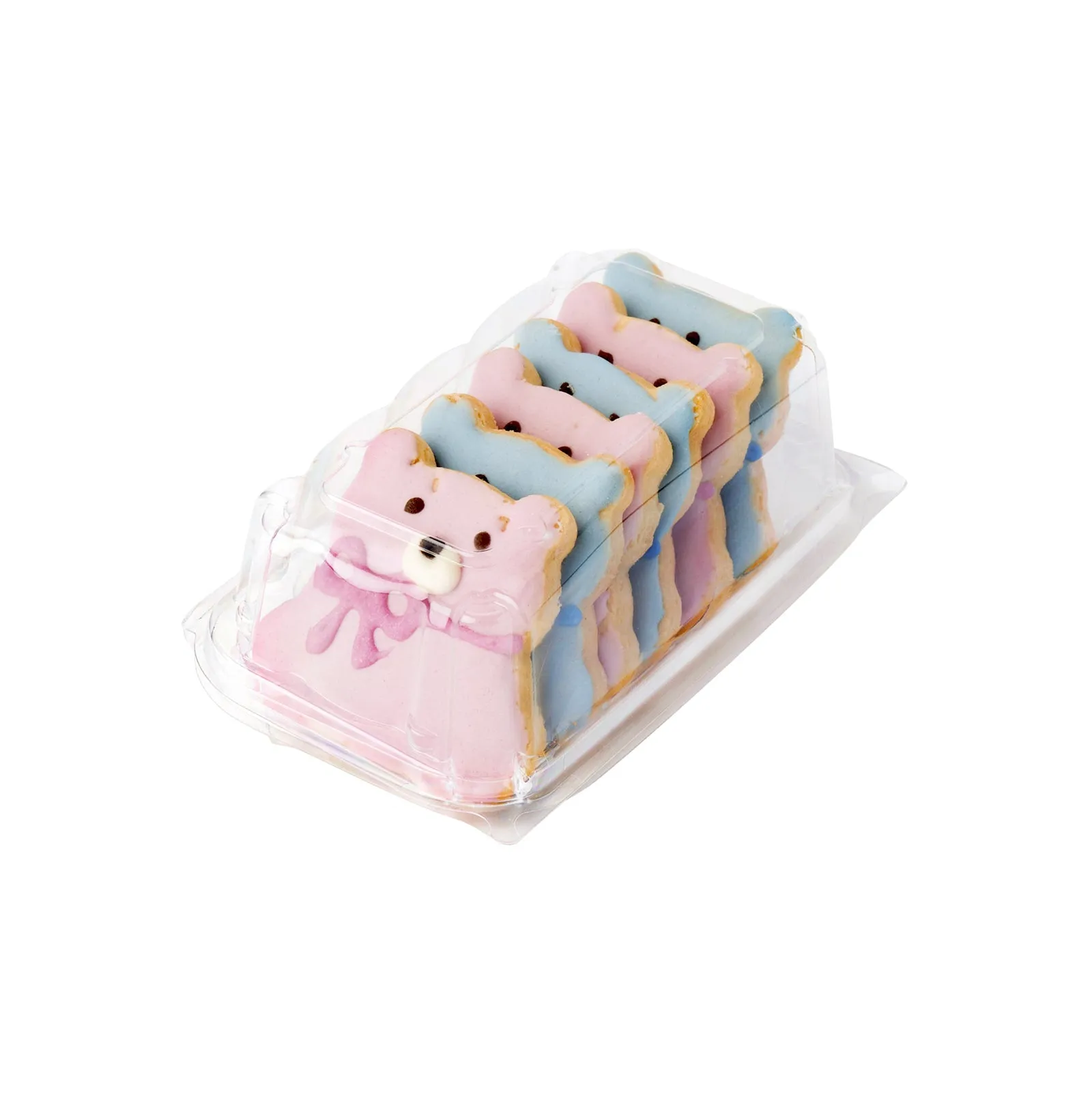 Single Row 6-pack 2.75 Cookie & Bar Tiered Display Package. Crystal Clear. PLA. 275/Case