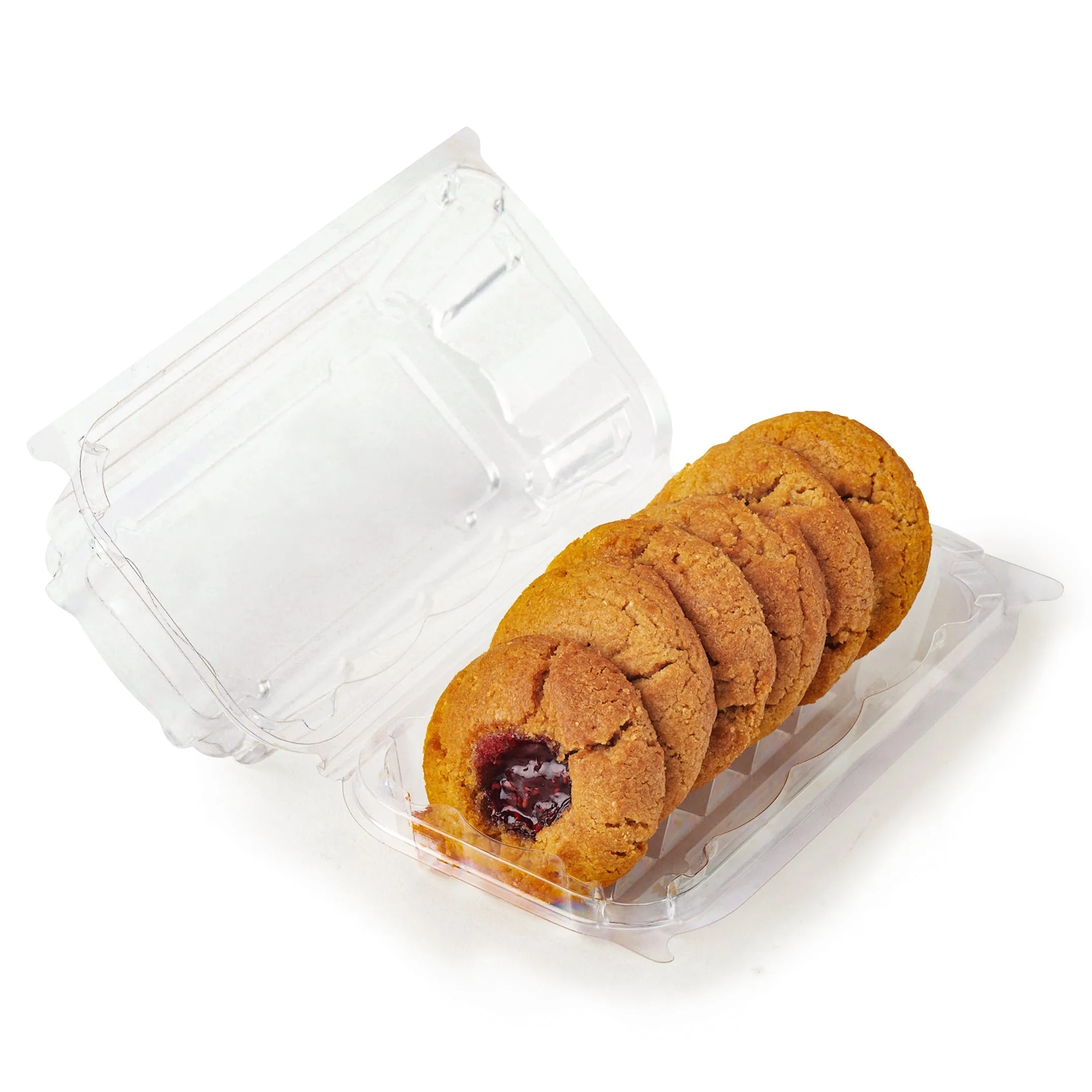 Single Row 6-pack 2.75 Cookie & Bar Tiered Display Package. Crystal Clear. PLA. 275/Case