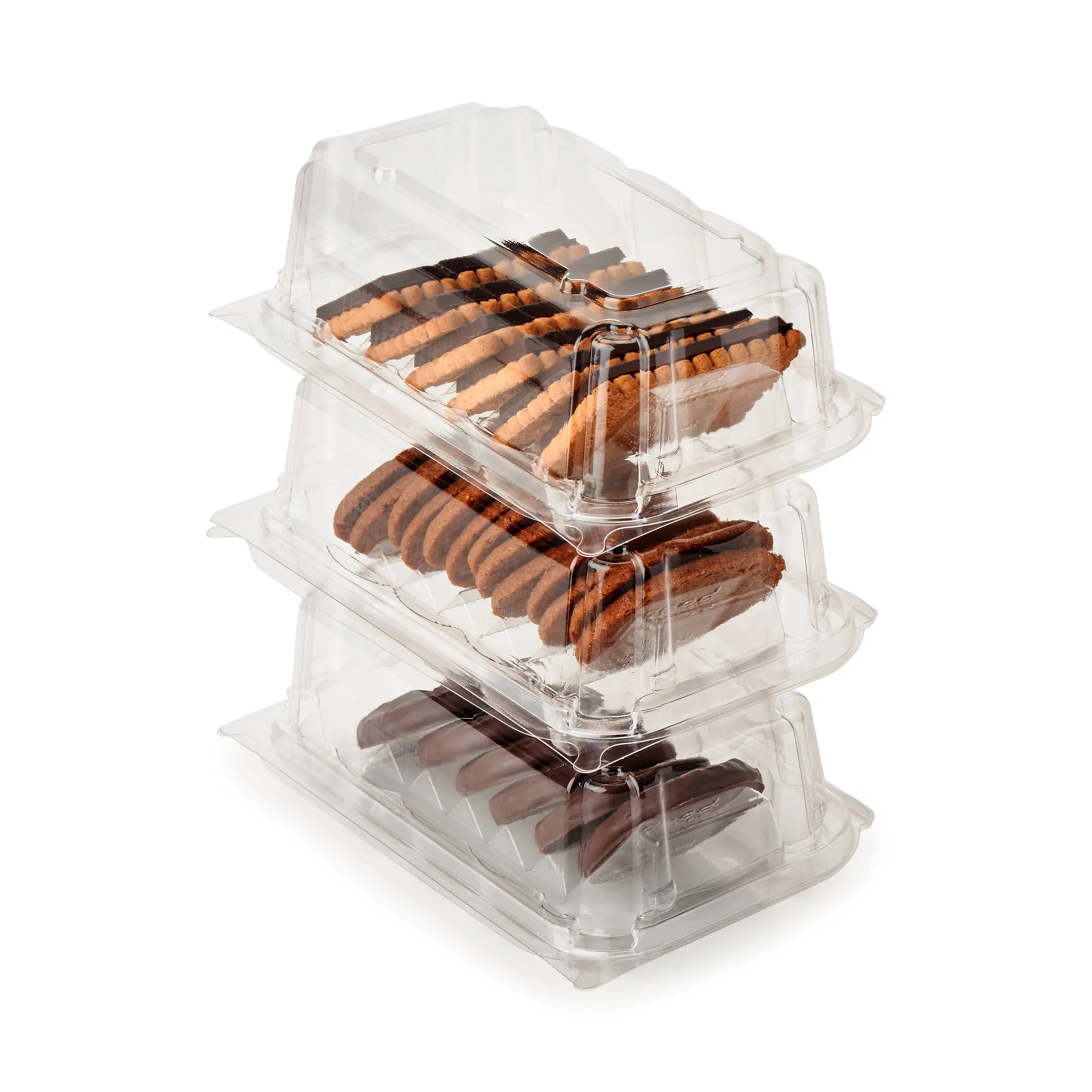 Single Row 6-pack 2.75 Cookie & Bar Tiered Display Package. Crystal Clear. PLA. 275/Case