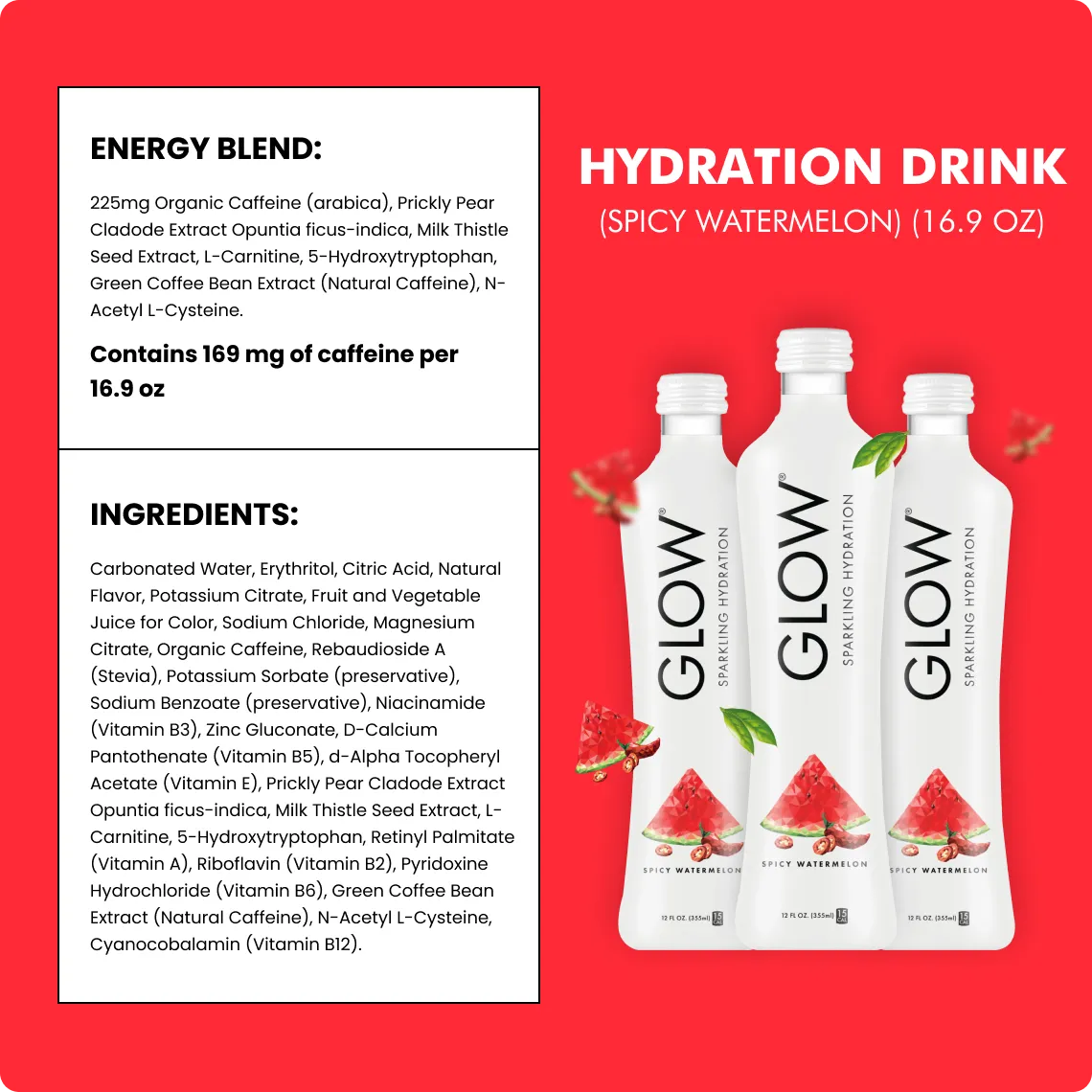 Spicy Watermelon Sparkling Hydration. 12-Pack