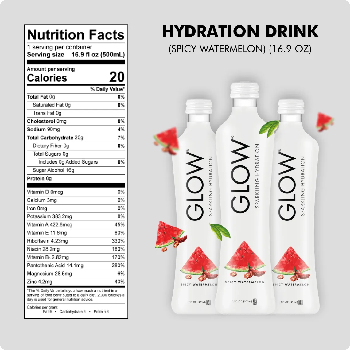 Spicy Watermelon Sparkling Hydration. 12-Pack